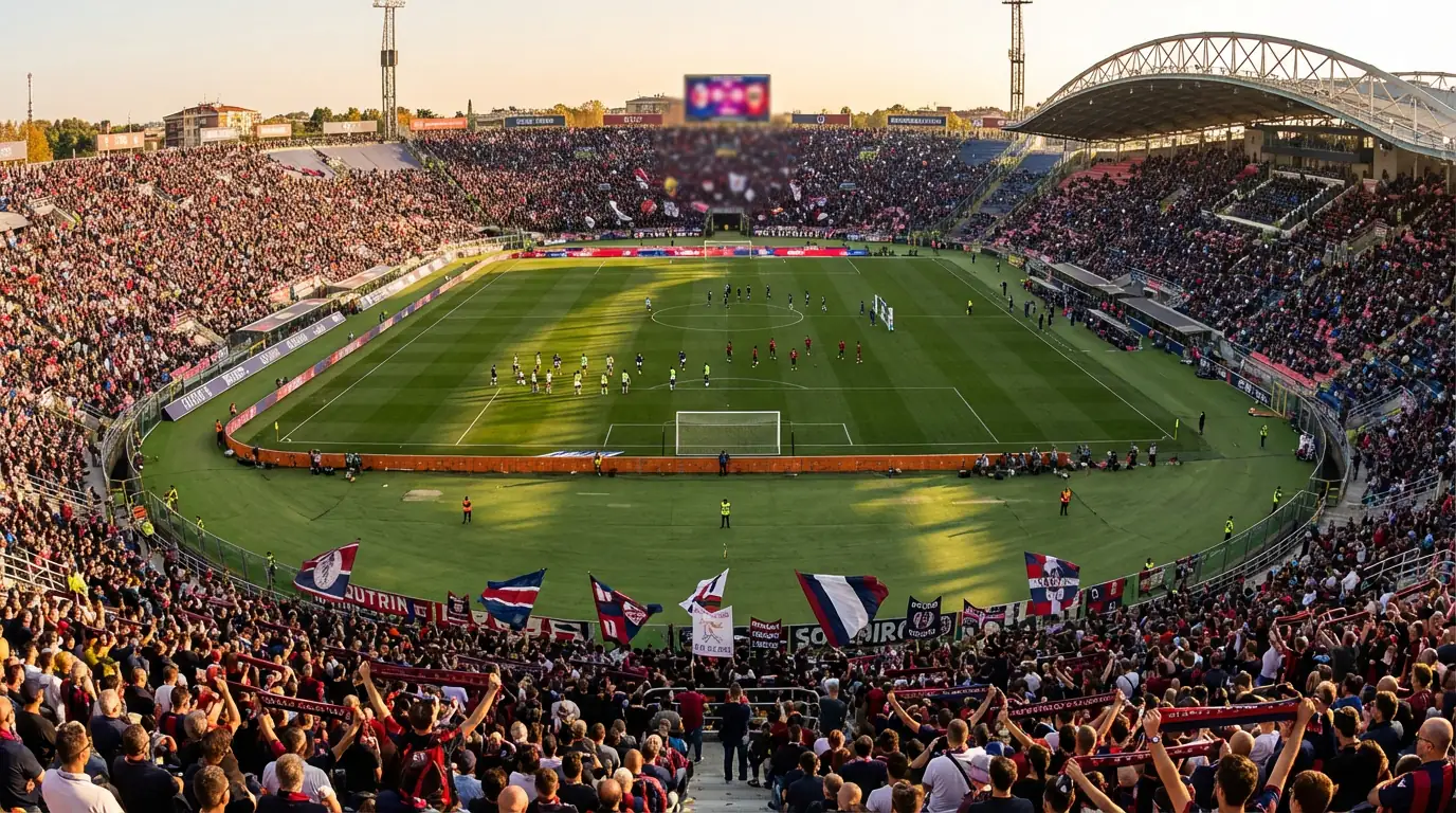 Tabellone con quote di una partita di Serie A in uno stadio di calcio italiano