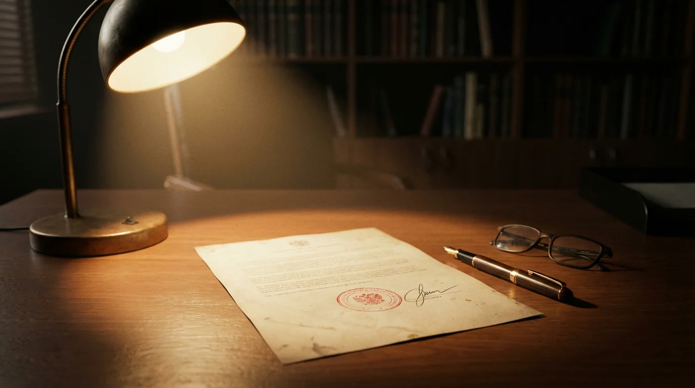 Documento ufficiale con timbro e logo ADM su una scrivania ordinata