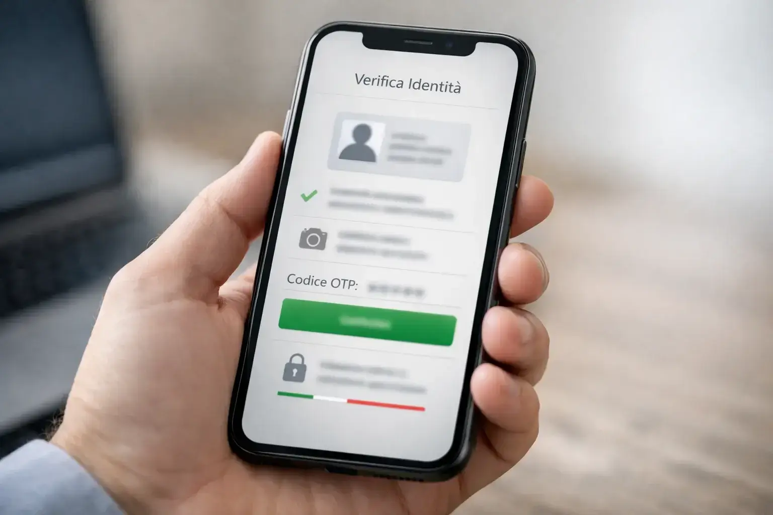 Smartphone con verifica identità digitale