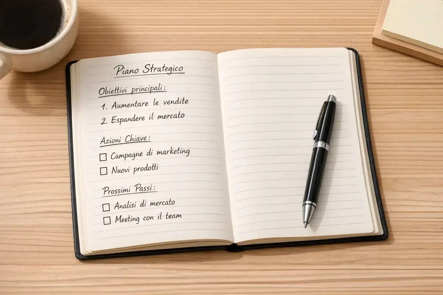 Blocco note con piano strategico per scommesse